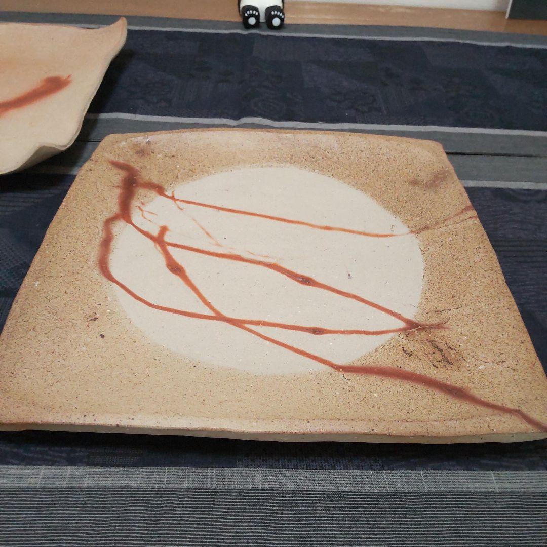 四方皿 2枚 備前焼 A