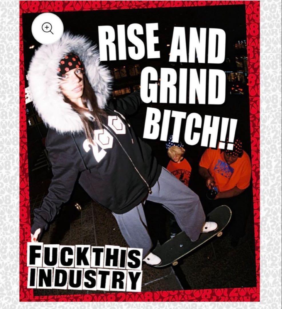 fti fuckthisindustry ファー　パーカー フーディー　黒　L