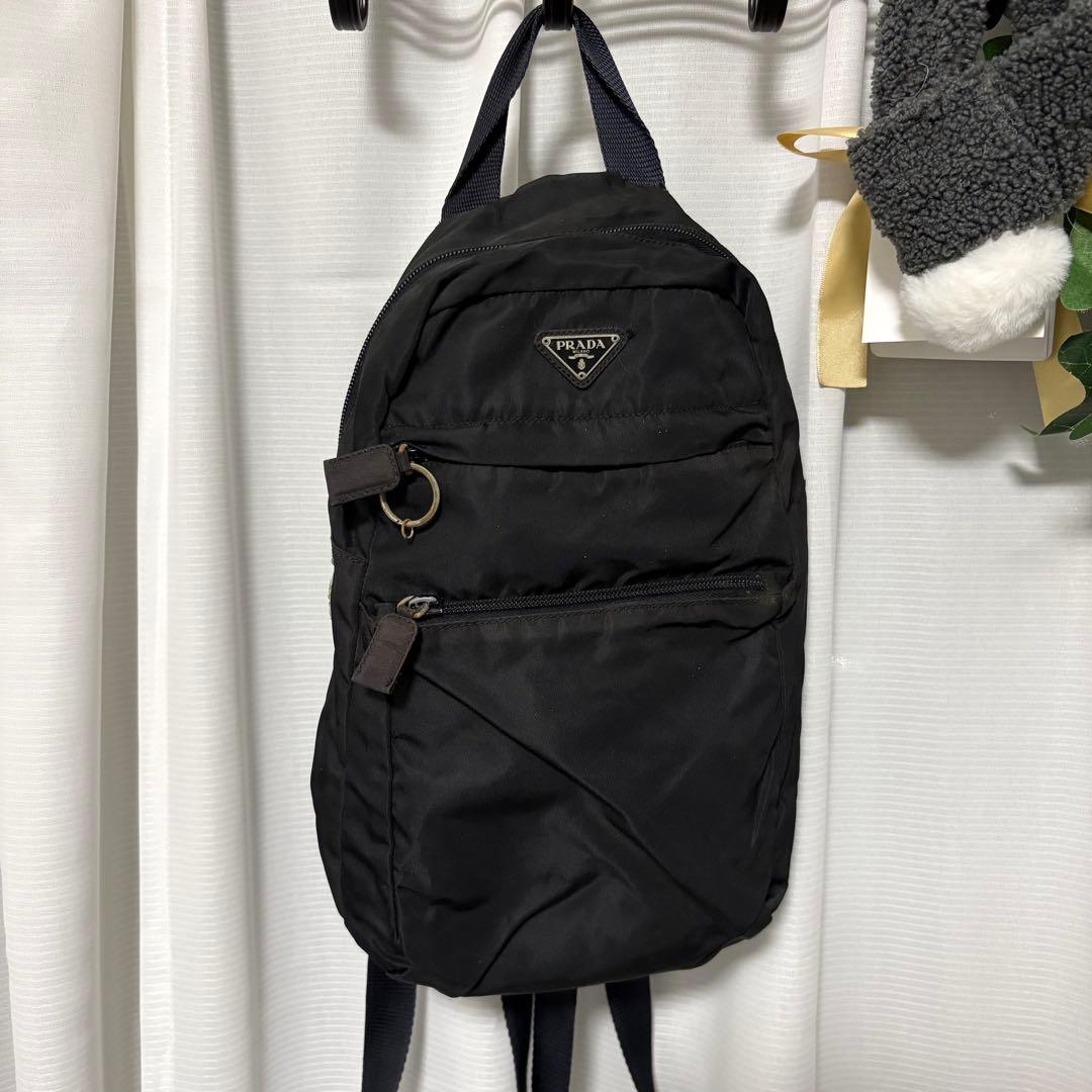 聖*様 PRADA プラダ リュック バックパック ナイロン ブラック