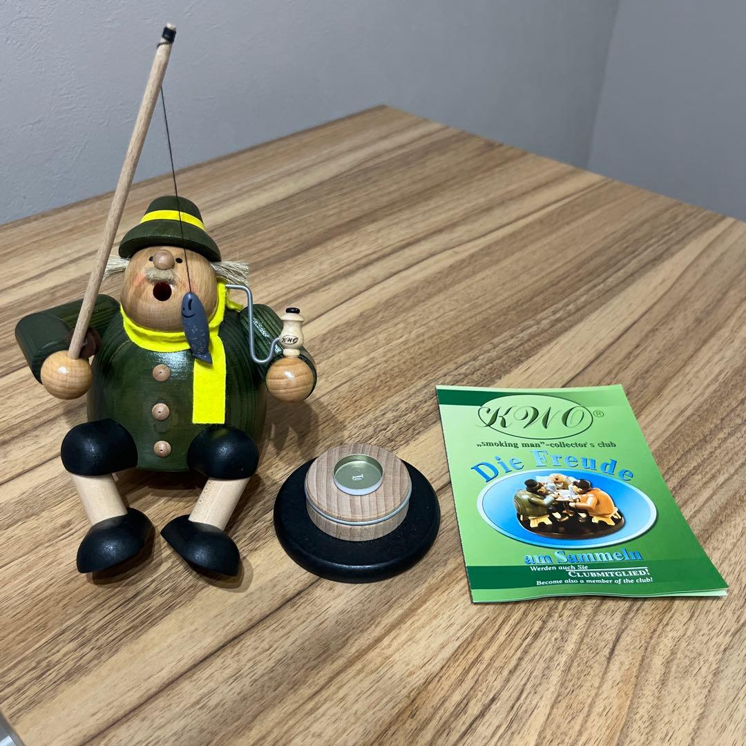 KWO スモーキングマン ドイツ製 木製人形 フィッシャーマン