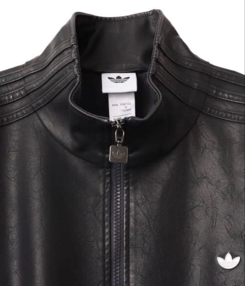 M Adidas プレザー ファイヤーバード トラックトップ レザージャケット