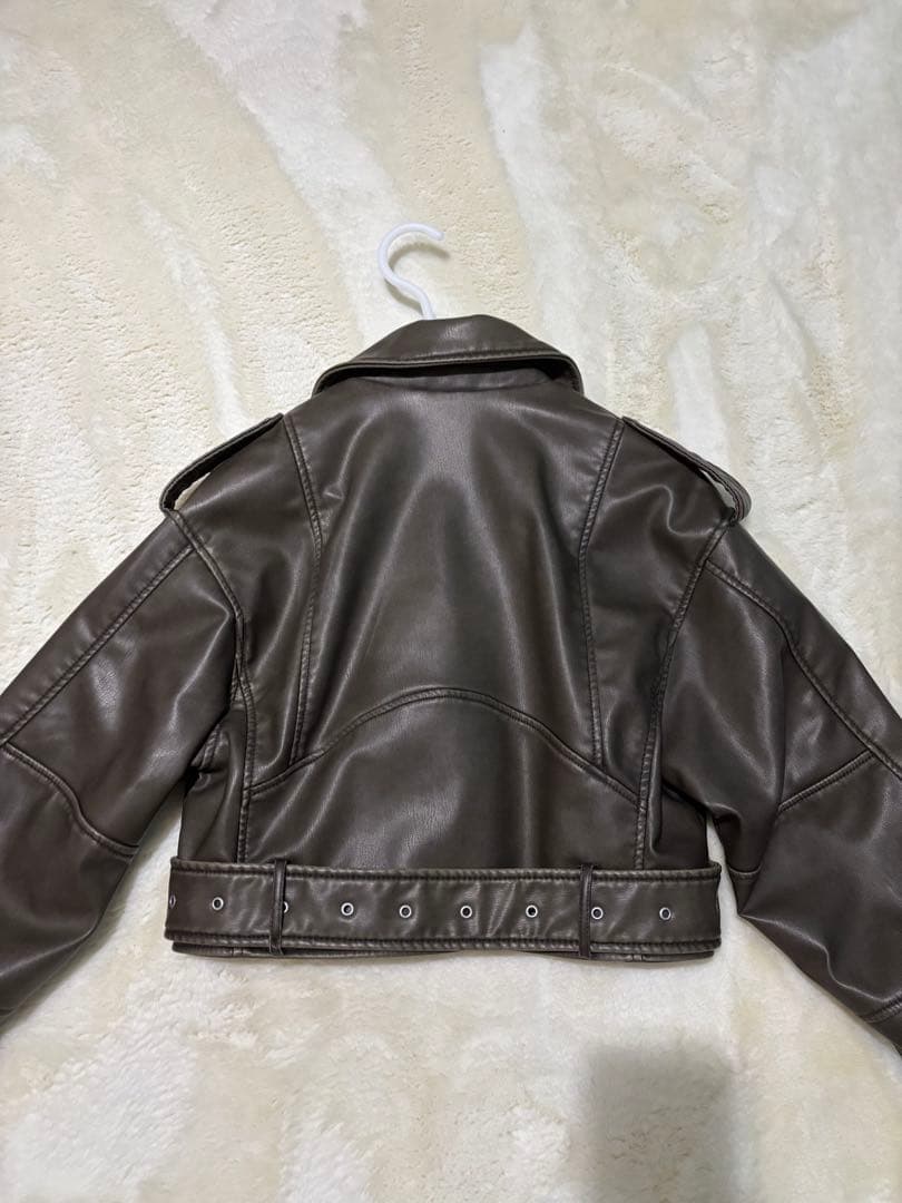 ZARA 新品未使用 ライダースジャケット クロップド丈 フェイクレザー