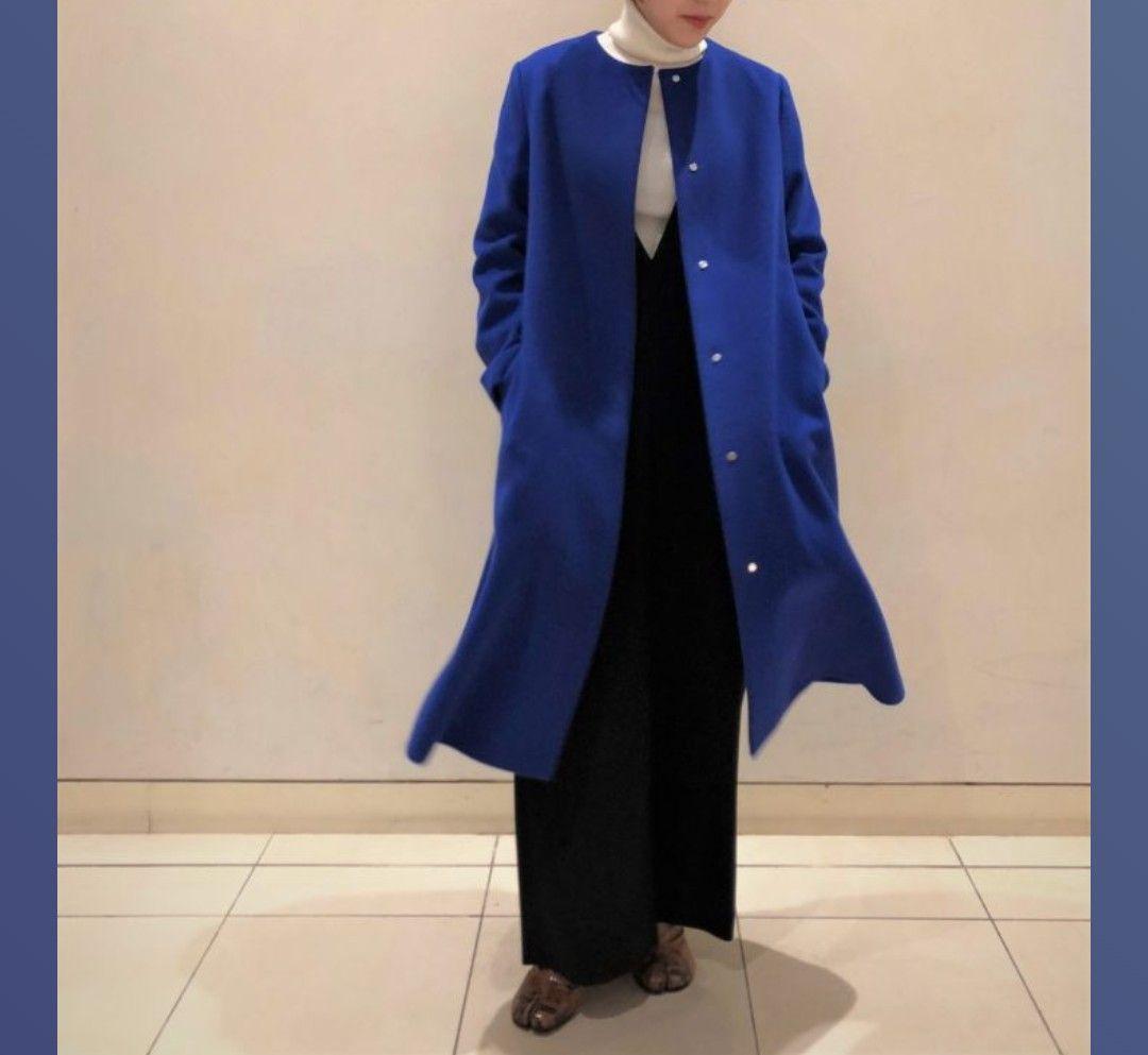 UNITED ARROWS ノーカラー ベルスリーブ コート