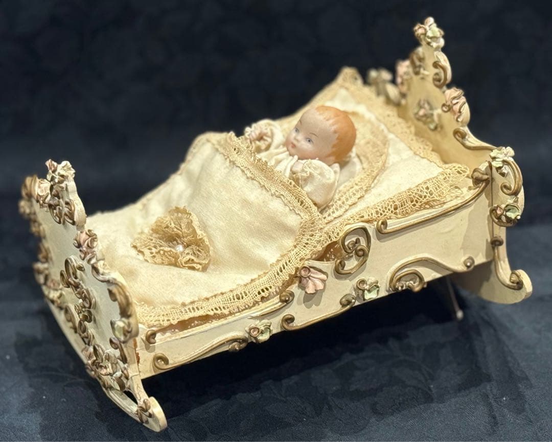 【アンティークReuge社オルゴール】スウィング　ベビーベッド