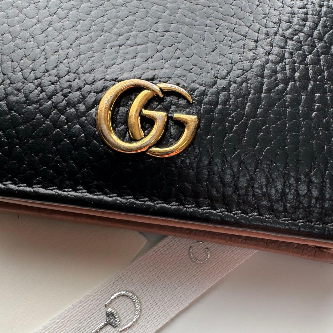 【美品】 182 GUCCI グッチ マーモント 2つ折り 財布 コンパクト