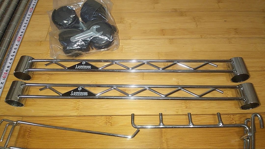 メタルラック　178✖90×46　4枚板 送料込み　　ハンガーポール　キャスター