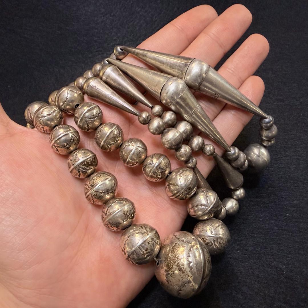 超希少 Navajo ナバホパール ロングネックレス インディアンジュエリー B