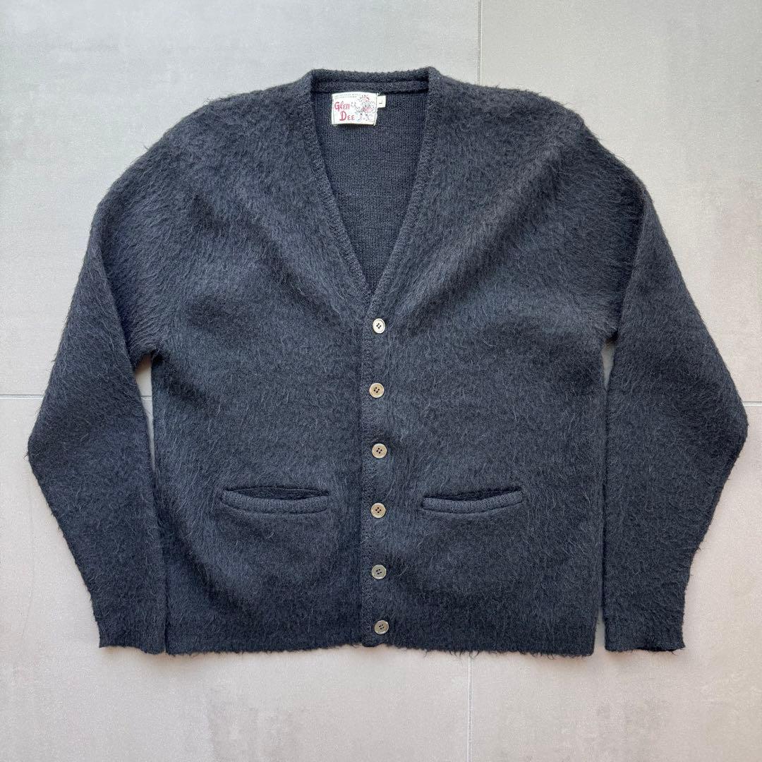 60s 黒　モヘア　カーディガン　Lサイズ　デッドストック　美品