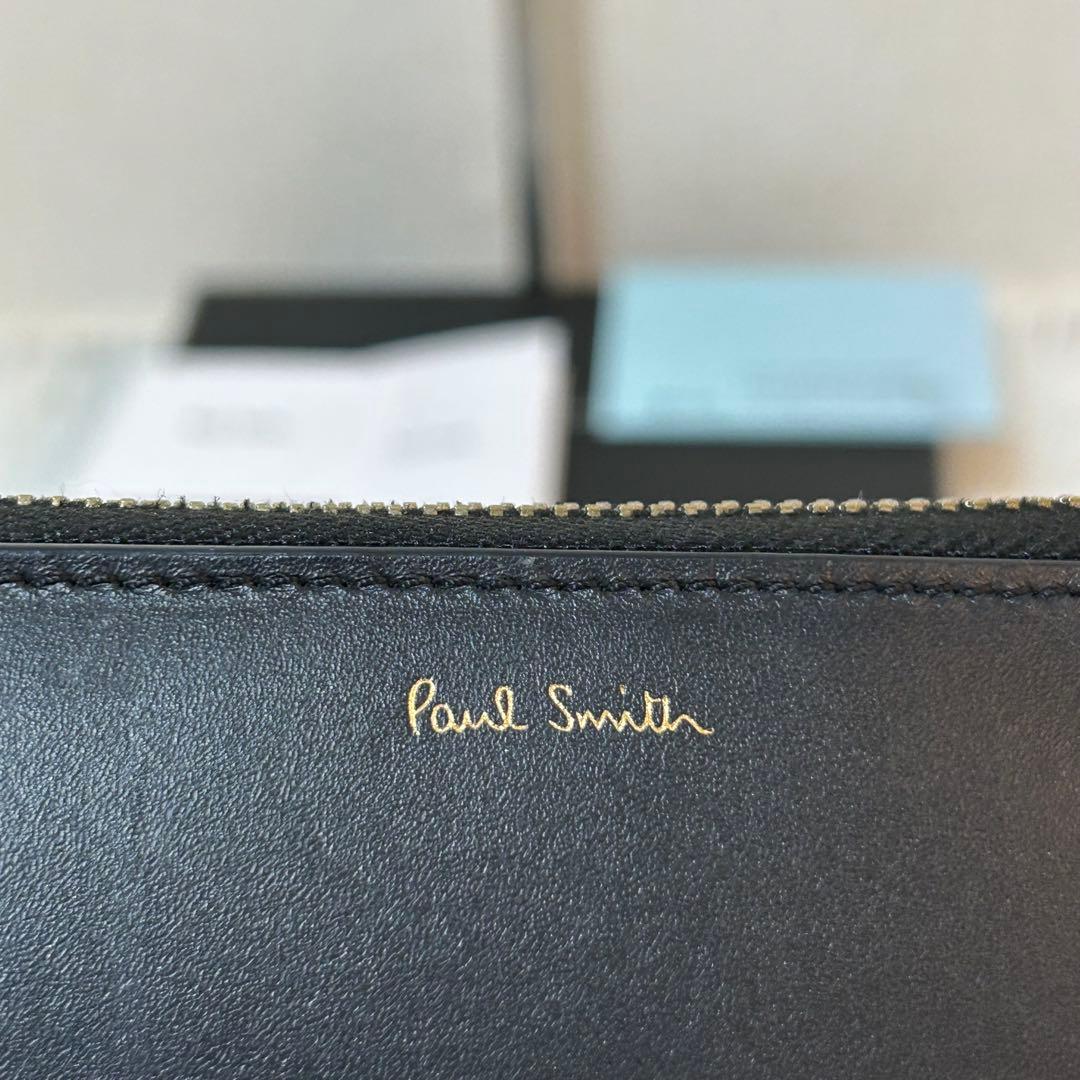 【完売品✨美品/マルチカラー】ポールスミス　ラウンドジップ　長財布　レザー　黒