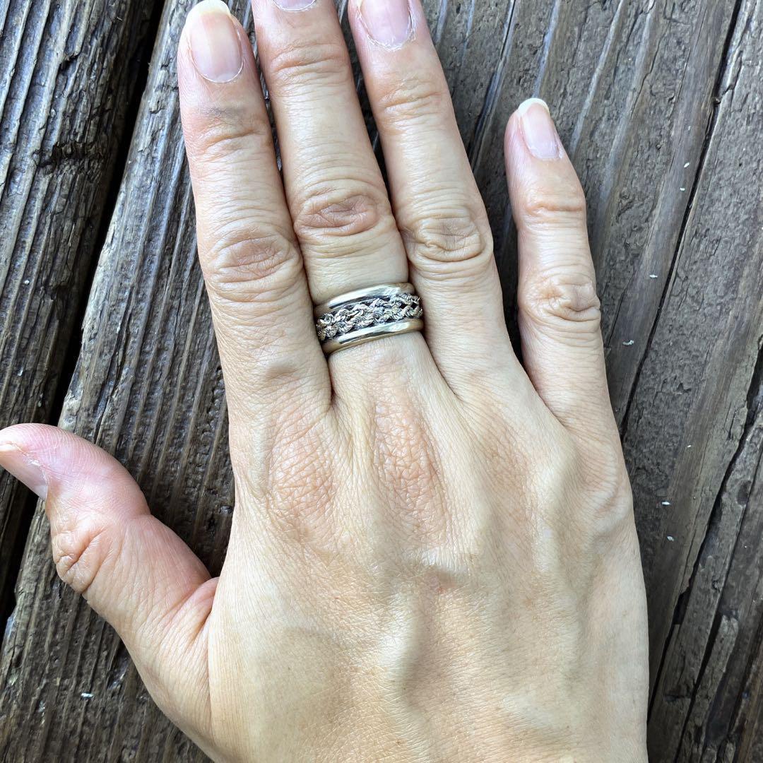 インディアンジュエリー ヴィンテージ ホワイトゴールド10k リング シルバー1