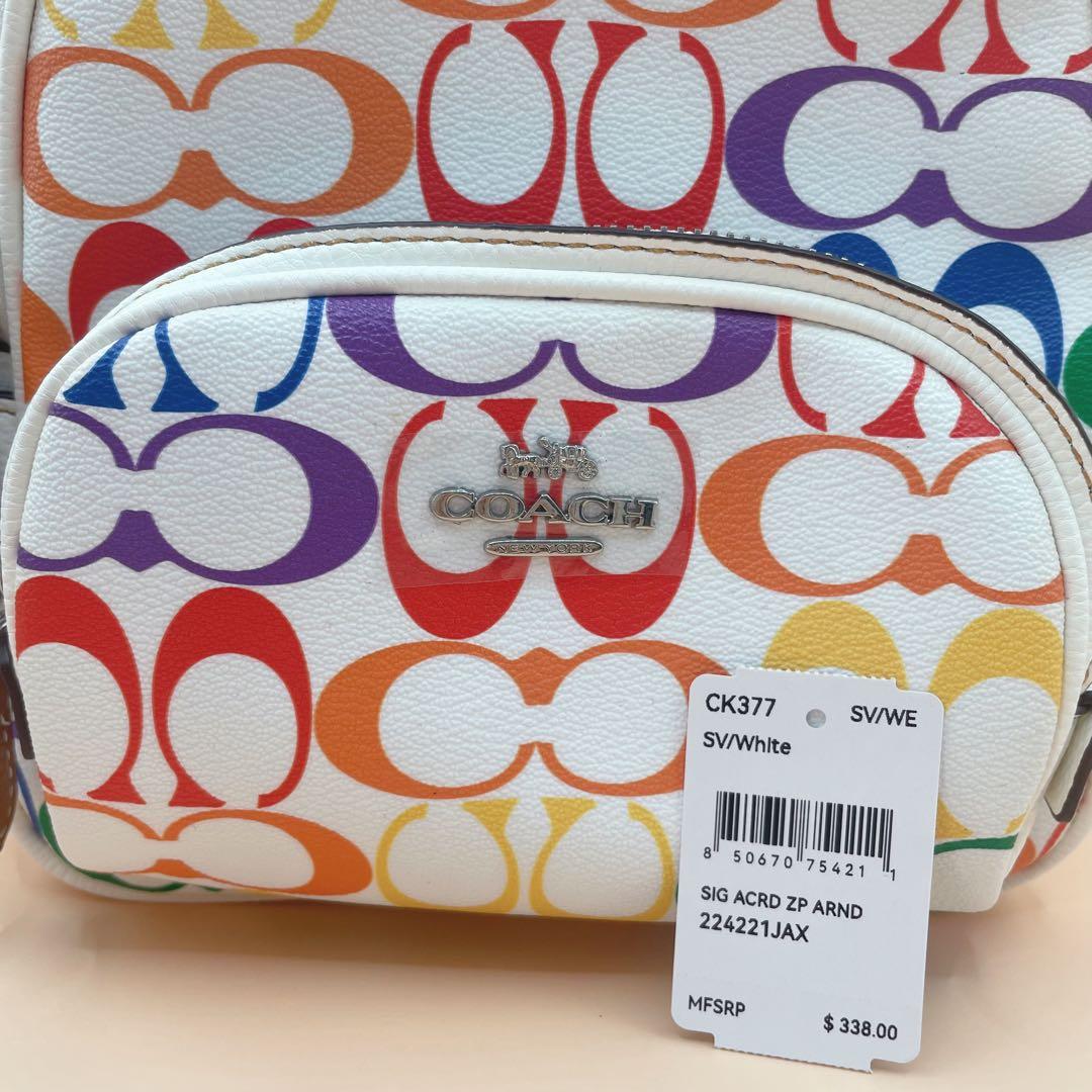 COACH ミニ コート バックパック・レインボー シグネチャー キャンバス