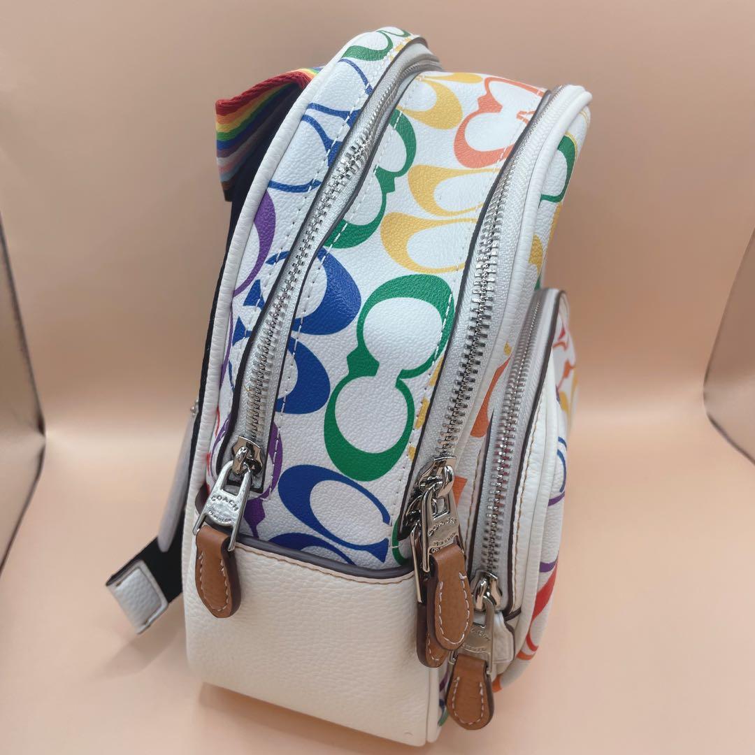 COACH ミニ コート バックパック・レインボー シグネチャー キャンバス