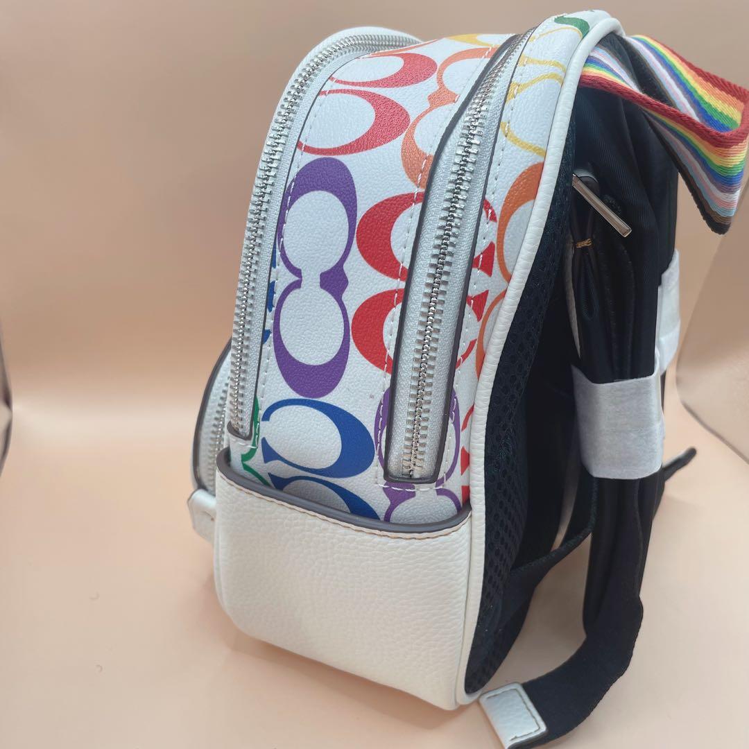 COACH ミニ コート バックパック・レインボー シグネチャー キャンバス