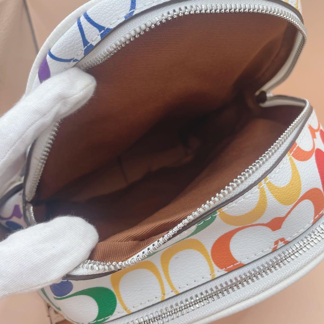 COACH ミニ コート バックパック・レインボー シグネチャー キャンバス