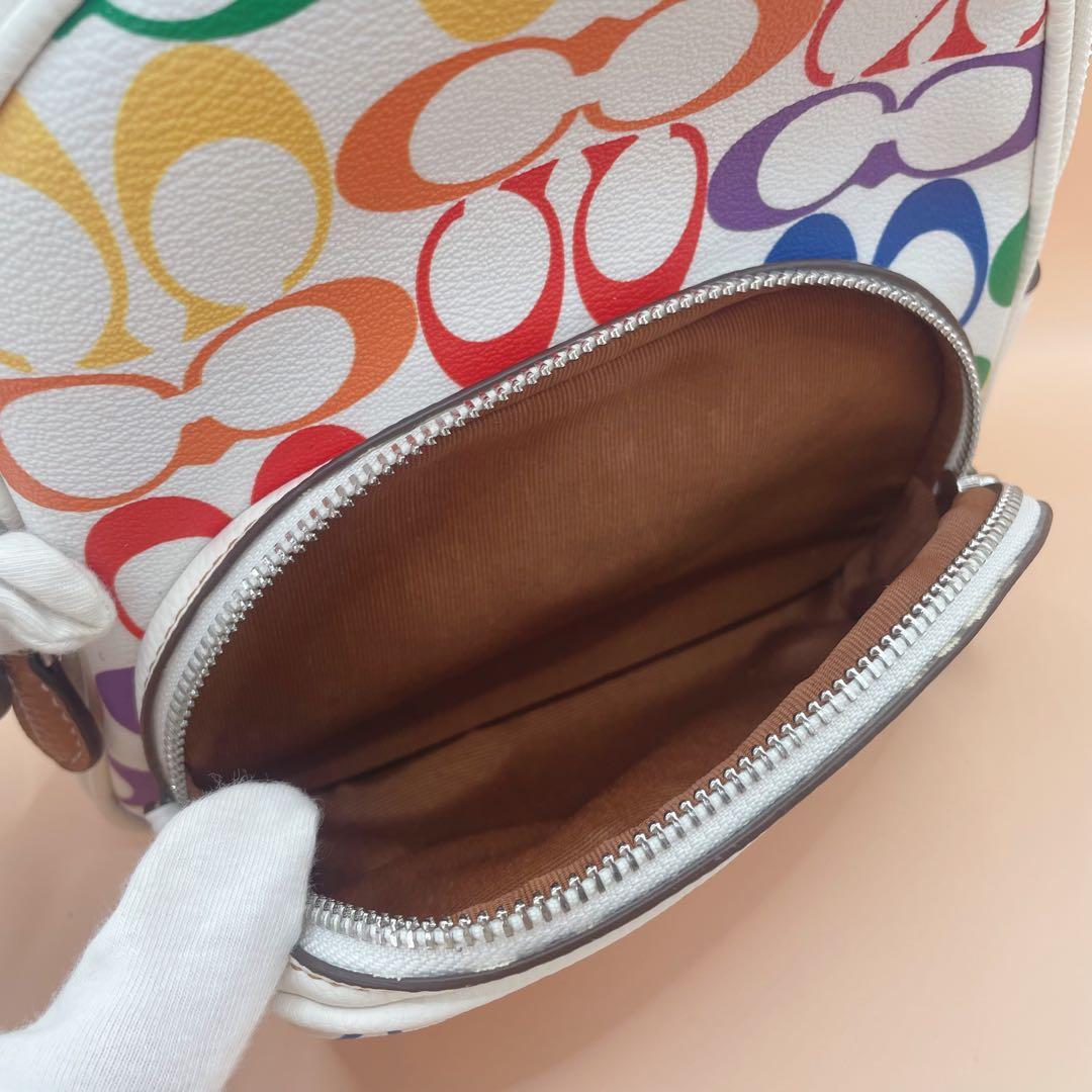 COACH ミニ コート バックパック・レインボー シグネチャー キャンバス