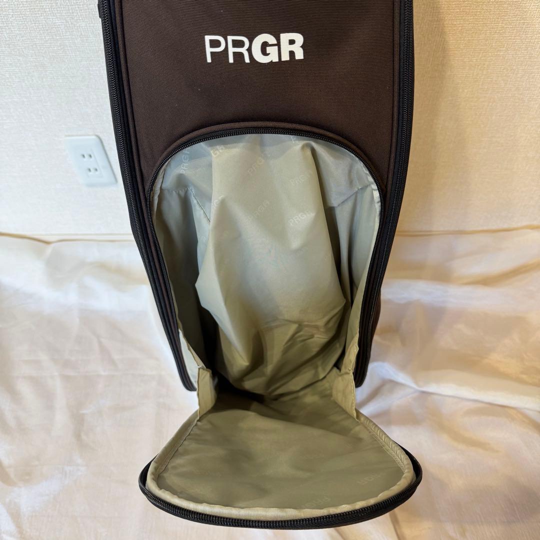 【美品】 PRGR PCB-102 キャディバッグ ブラウン ヘッドカバー付き
