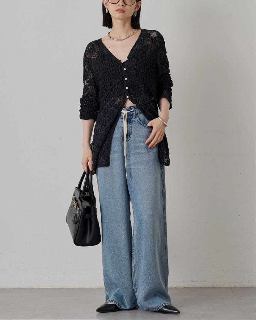 ライトドロストデニムパンツ loungedress ラウンジドレス s