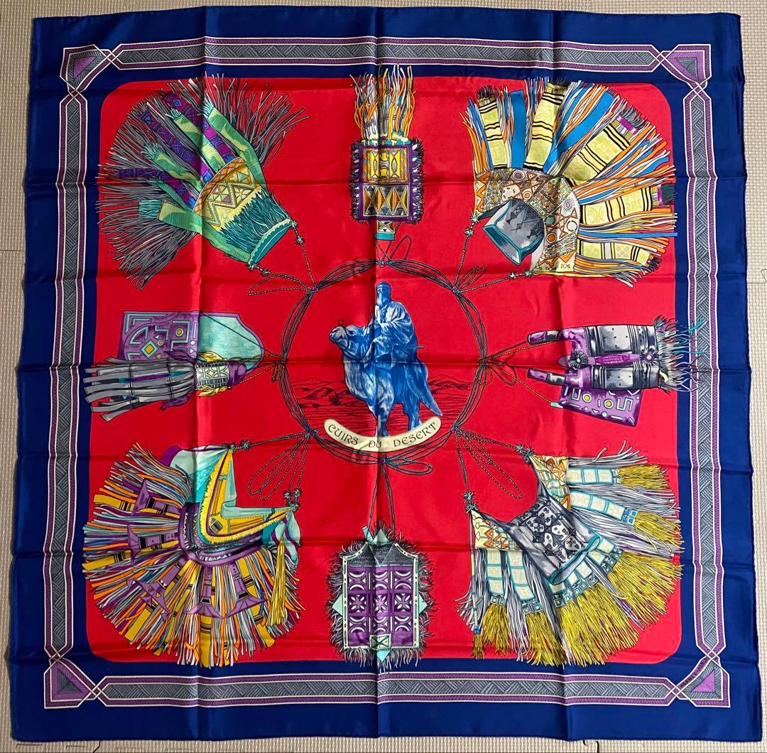 エルメス / カレ90 cuirs Du DESERT 砂漠の首飾り　スカーフ