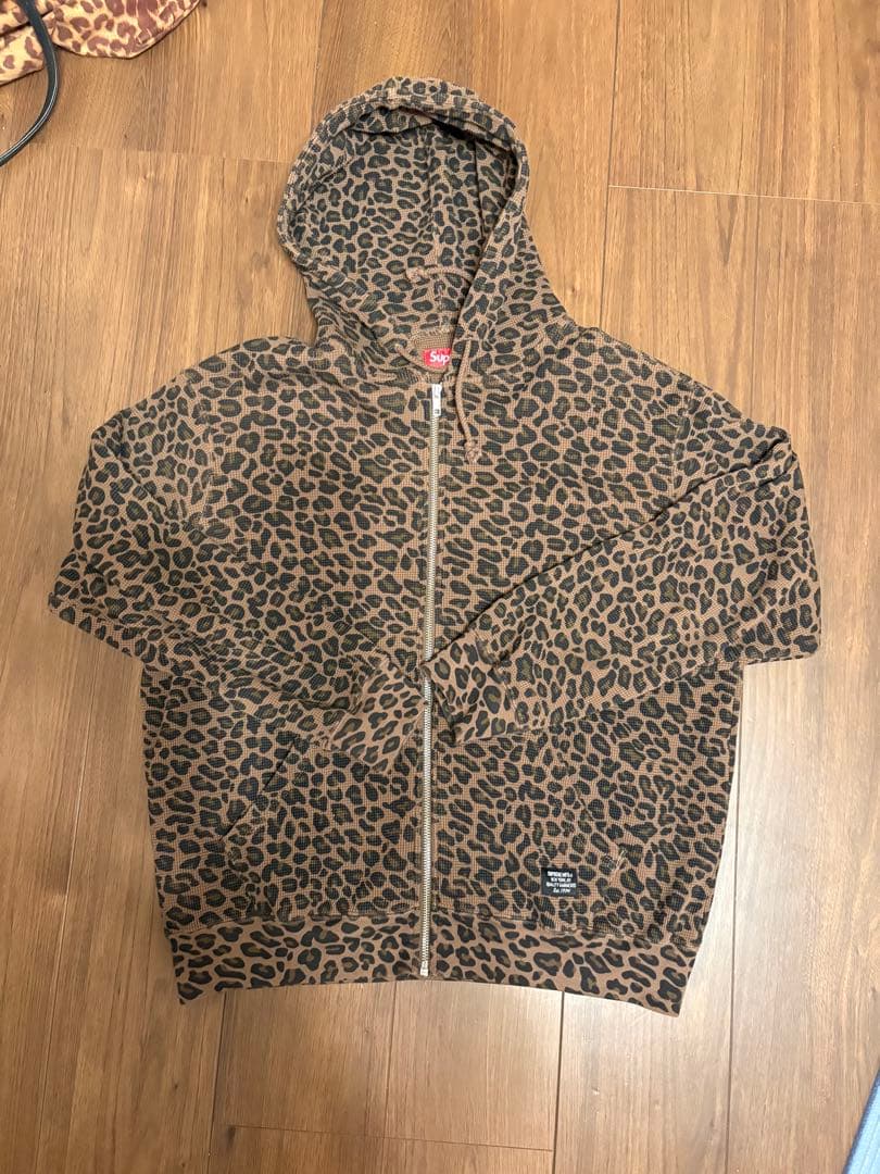 トップス Supreme Hooded Zip Up Thermal leopard