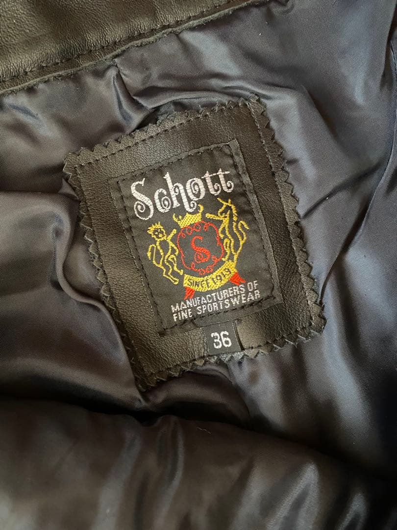新品未使用Schottブラックレザーパンツ デッドストック 本革 ショットレザー