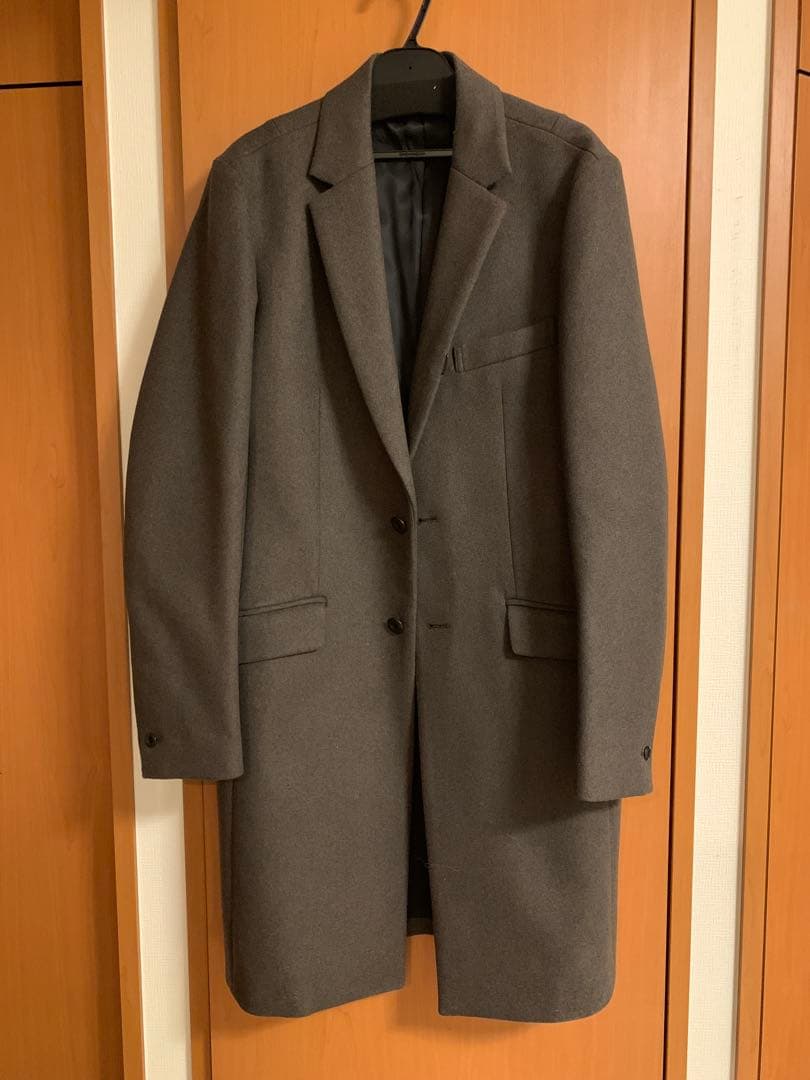 新品アタッチメントグレー カシミア混チェスターコート