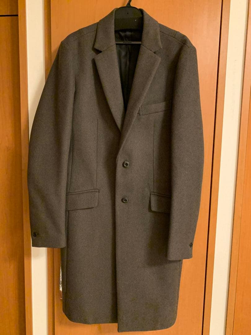 新品アタッチメントグレー カシミア混チェスターコート