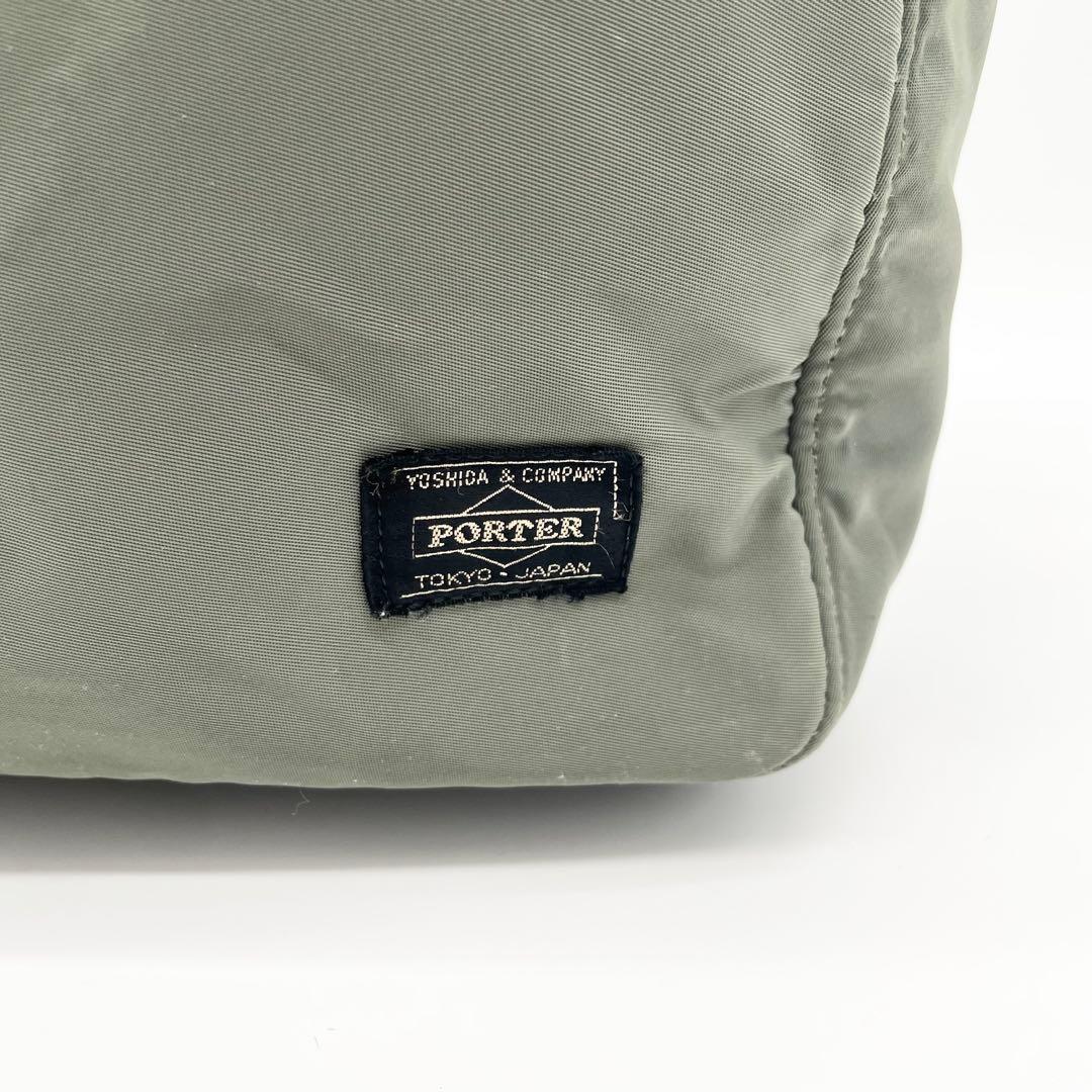 PORTER CREAM トートバッグ　カーキ　グリーン　ナイロン　ポーチ付き