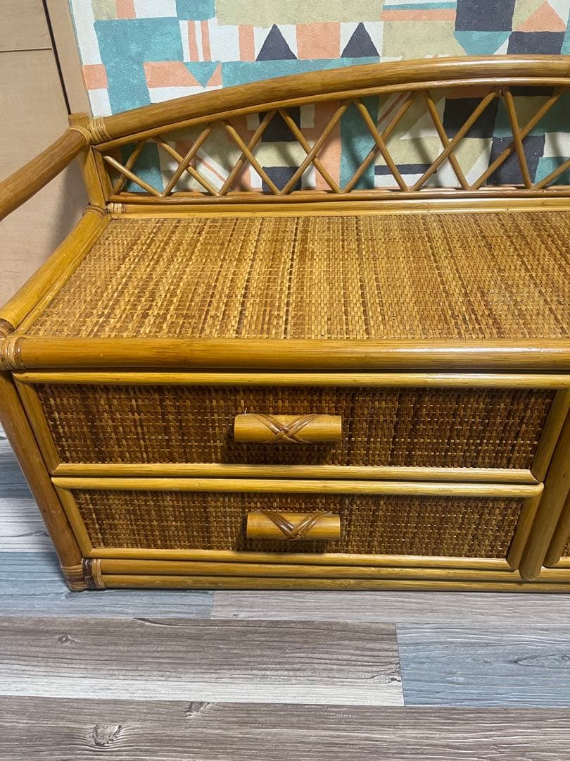値下げ❗️ラタン　籐　チェスト