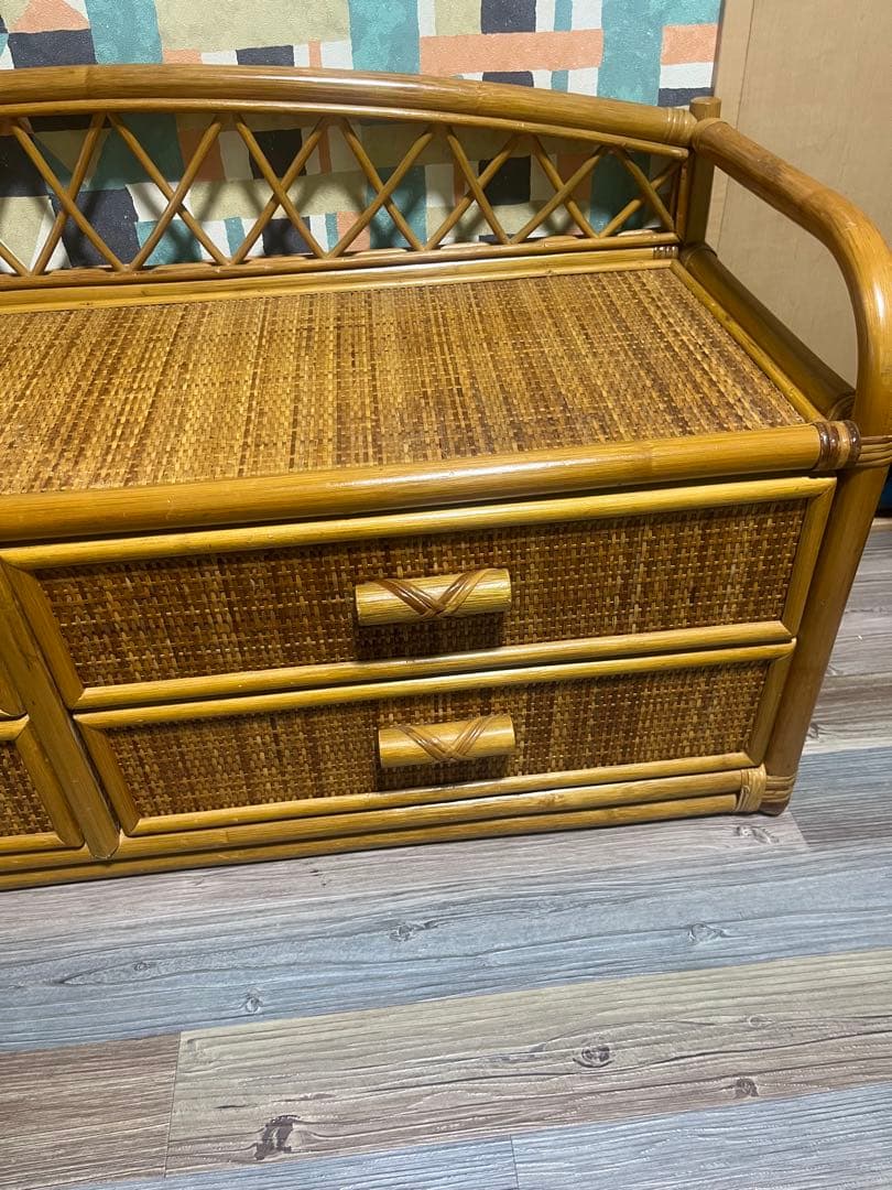 値下げ❗️ラタン　籐　チェスト