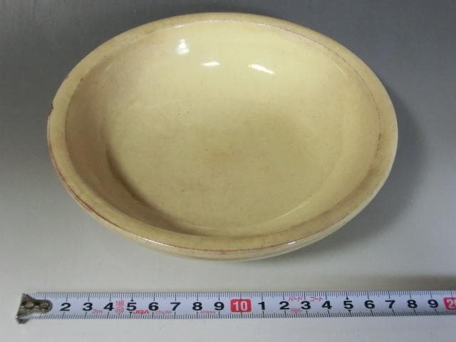 鉢■瀬戸石皿 古い黄瀬戸 深皿 菓子器 お茶菓子鉢 古美術 時代物 骨董品■