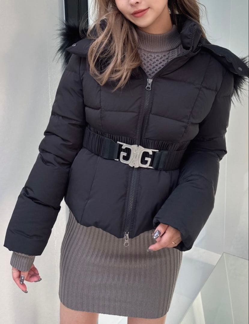 GYDA ベルト付きショートダウンコート