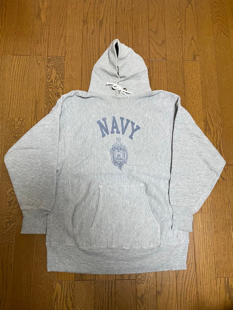 70’s 青単色タグ　チャンピオン リバースウィーブ　NAVY パーカー XL