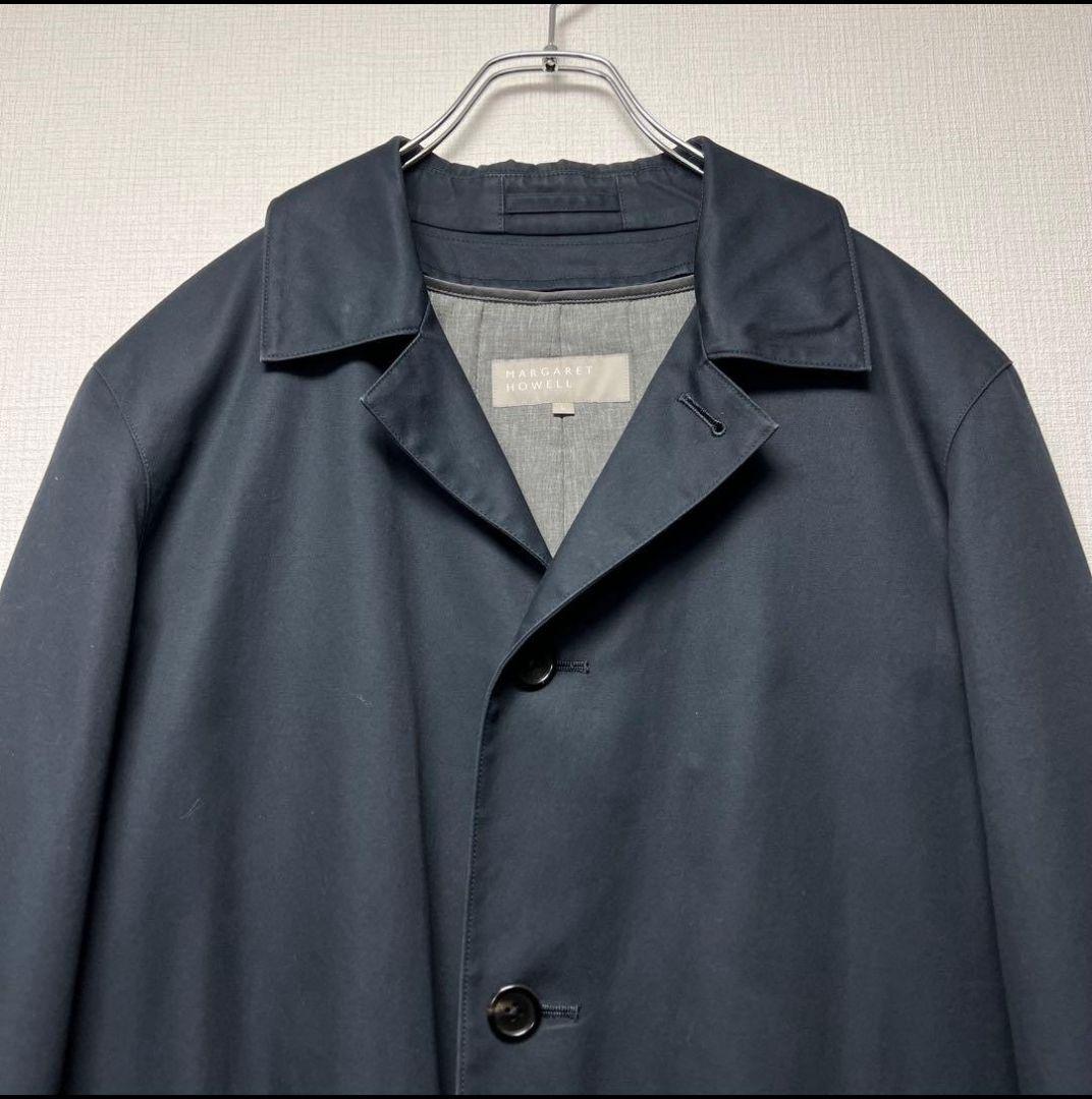 マーガレットハウエル ネイビー 中綿ライナー付きステンカラーコート 2way L