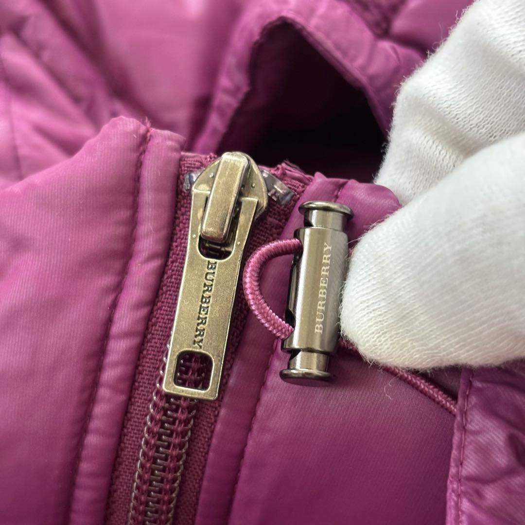 バーバリーロンドン ノバチェック ダウンジャケット レディース40 L パープル