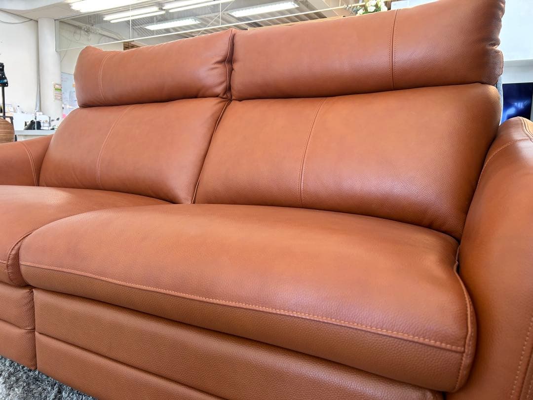 本革レザー 電動リクライニング2人掛けソファ　ヤマダデンキ×IDC大塚家具