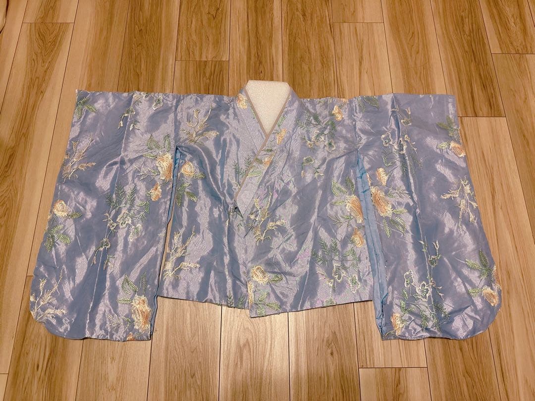 【risa】花柄刺繍チュールレース袴セット⭐︎ブルー黒袴　120㎝