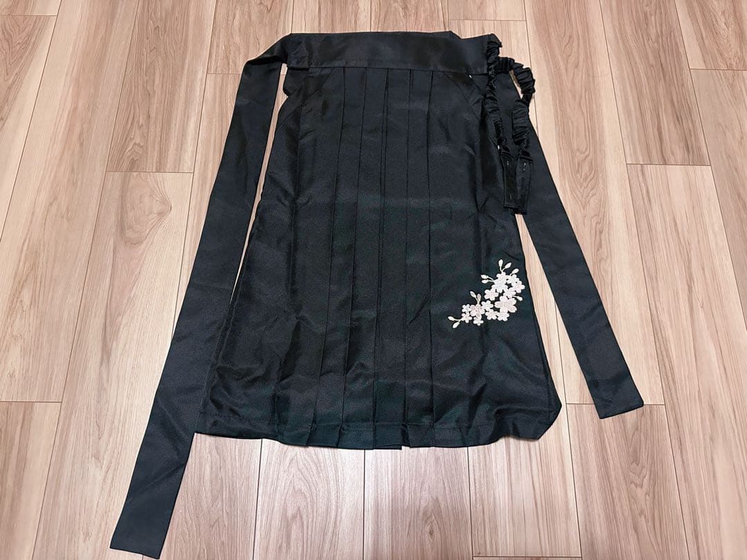 【risa】花柄刺繍チュールレース袴セット⭐︎ブルー黒袴　120㎝