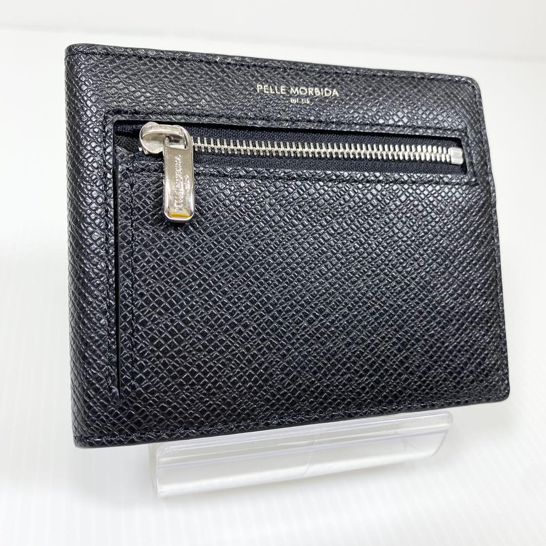 【美品】PELLE MORBIDA BA329ブラック ミニウォレット