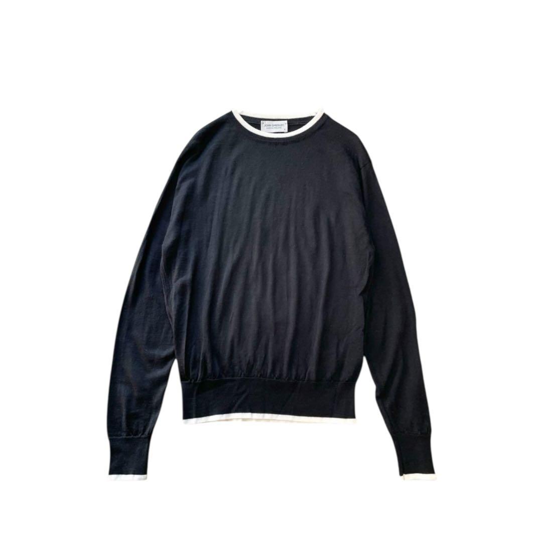 現行✨ジョンスメドレー 日本限定 バイカラーニット 30Gメリノウール レア