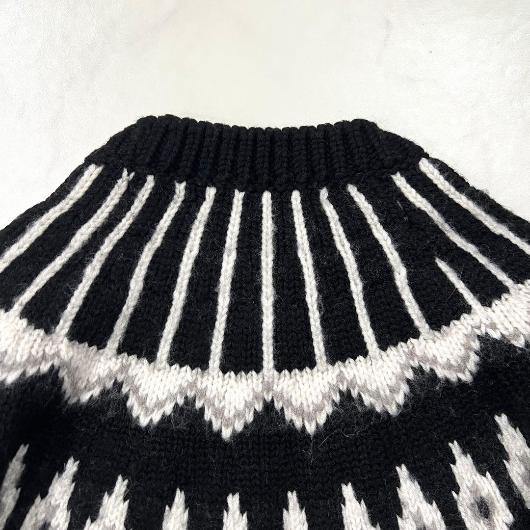 クリスタセヤ ノルディック オーバーサイズ ニット ウール ホワイト ブラック