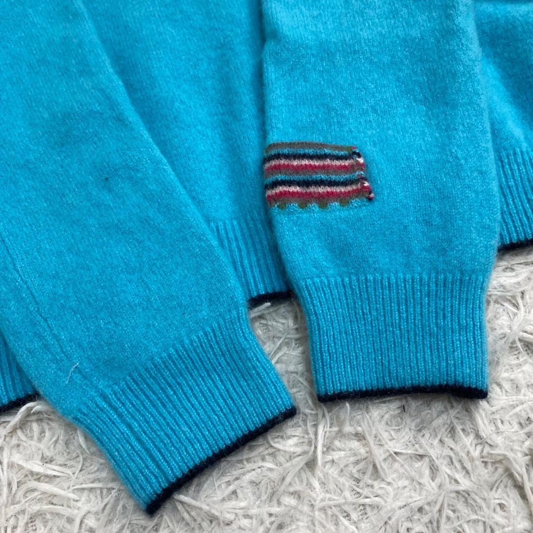 17431✨白田のカシミヤ ニット セーター カシミヤ100% Ｖネック 38