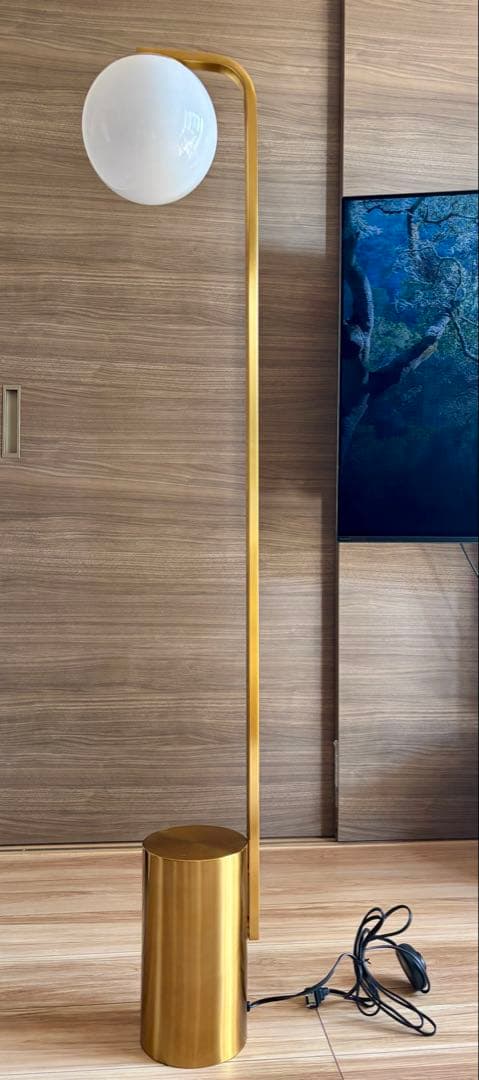 フロアライト ガラスシェード／ゴールド