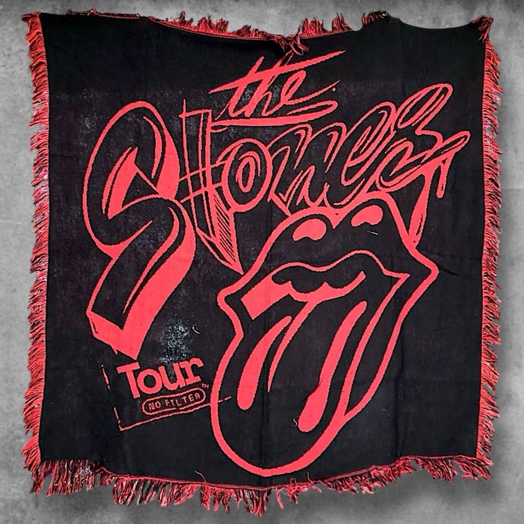 BNDW バンド ラグ マット ブランケット 古着 ローリングストーンズ