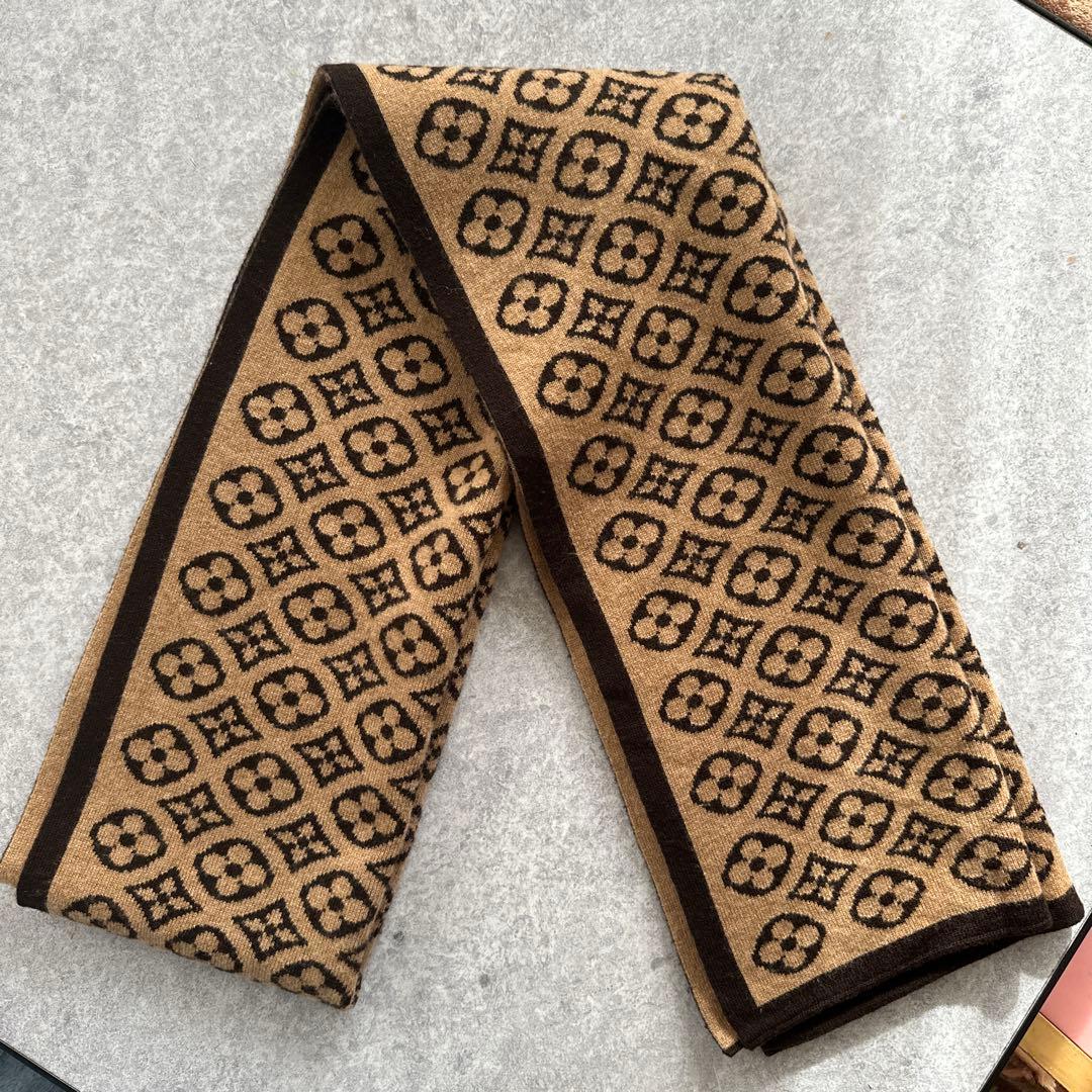 Louis Vuitton ルイヴィトン モノグラムマフラー カシミア100%