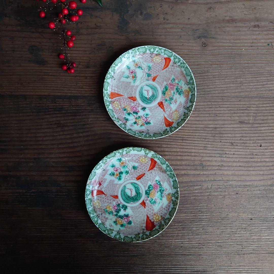 【ご成約】古伊万里 色絵金彩 花鳥図 花縁 5寸なます皿と骨董の器 おまとめ