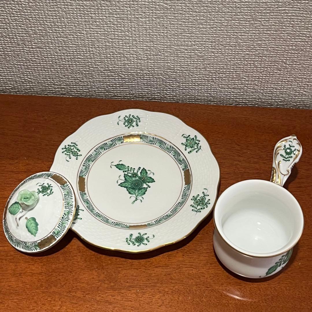 新品　未使用　ヘレンド　インドの華　スーピエール　プレート14.7cm 皿　薔薇