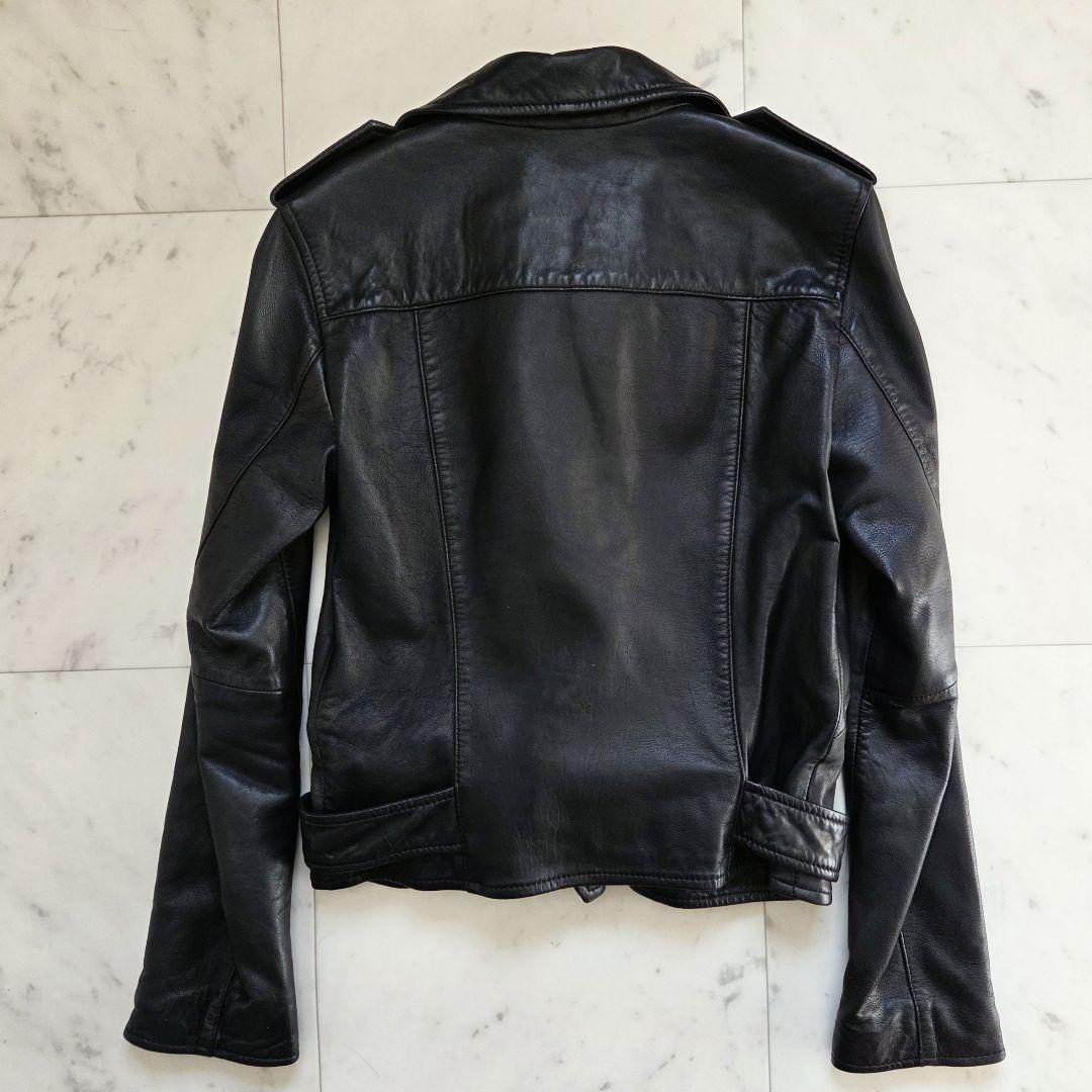 ALLSAINTSレザー ジャケット UK4 オールセインツ ラムレザー　ダブル