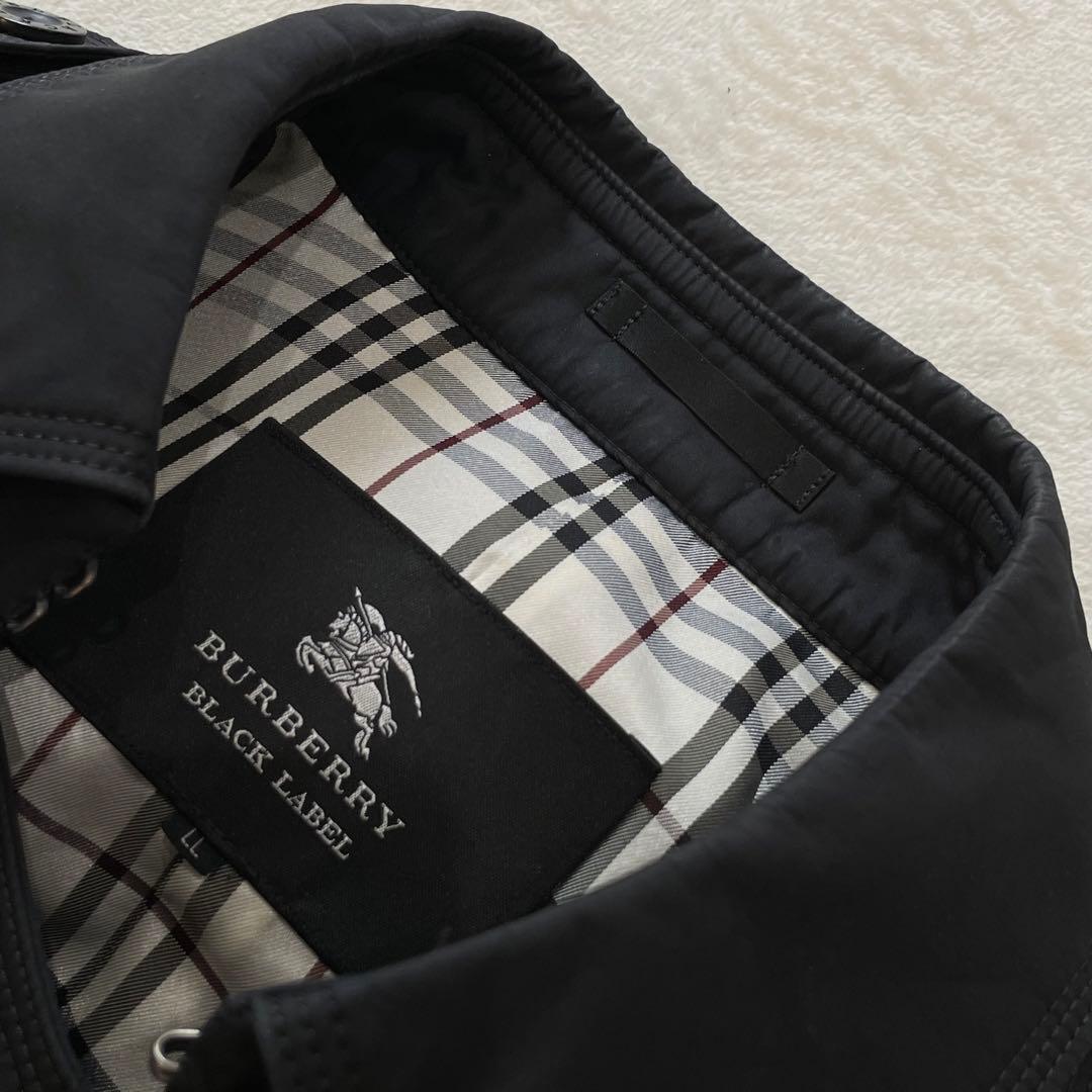 バーバリーブラックレーベル　トレンチコート　　ノバチェック　ベルト　黒　XL