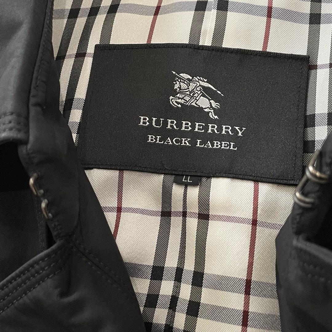 バーバリーブラックレーベル　トレンチコート　　ノバチェック　ベルト　黒　XL