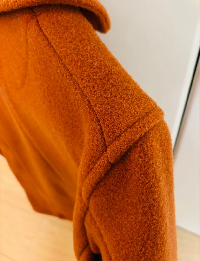 【美品】DANTON ダントン ウールモッサコート オレンジ系　３８サイズ